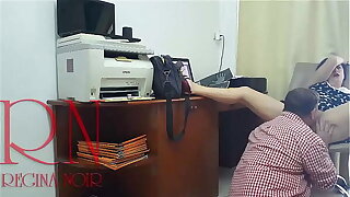 Lady boss domination employee Pussy lick Do you want to be my employee? Hidden camera in office 2